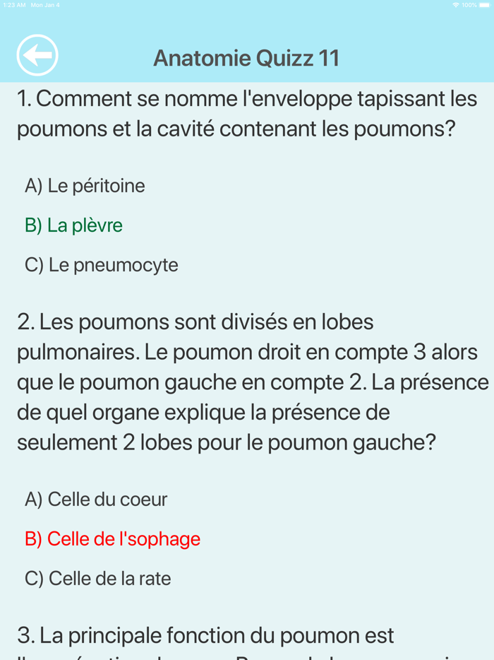 QuizzAnatomie du Corps Humain