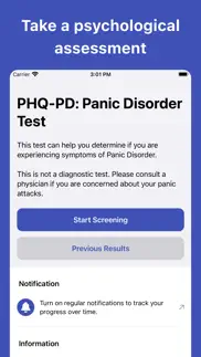 panic disorder test iphone screenshot 1