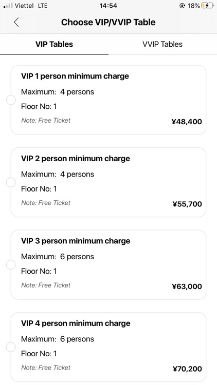 CAMELOT club ticket booking