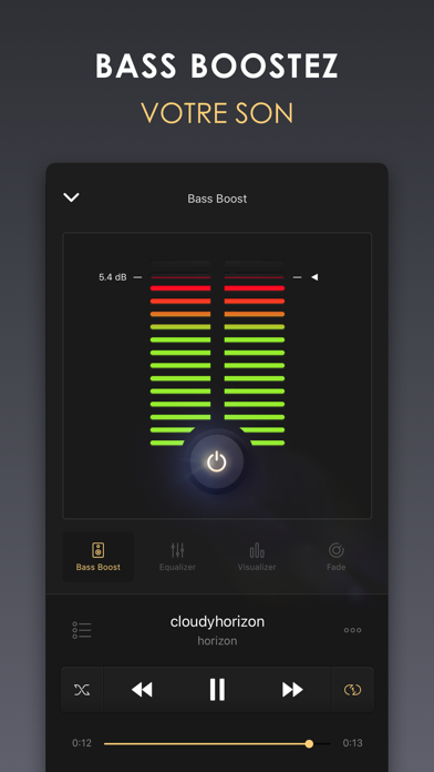 Screenshot #1 pour Equalizer + Lecteur Audio HD