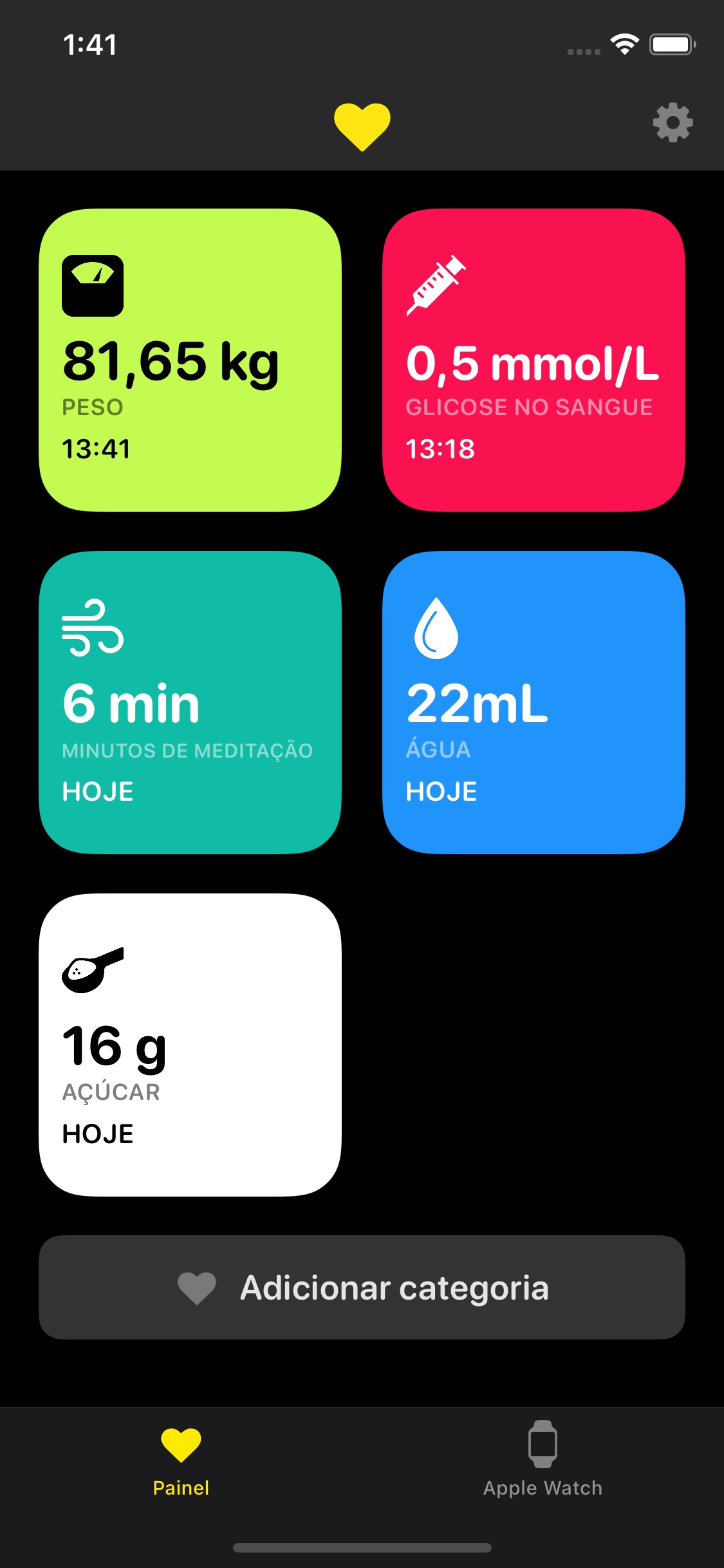 Screenshot do app HealthFace