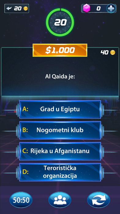 Želiš biti Milijunaš-Kviz 2020 Screenshot