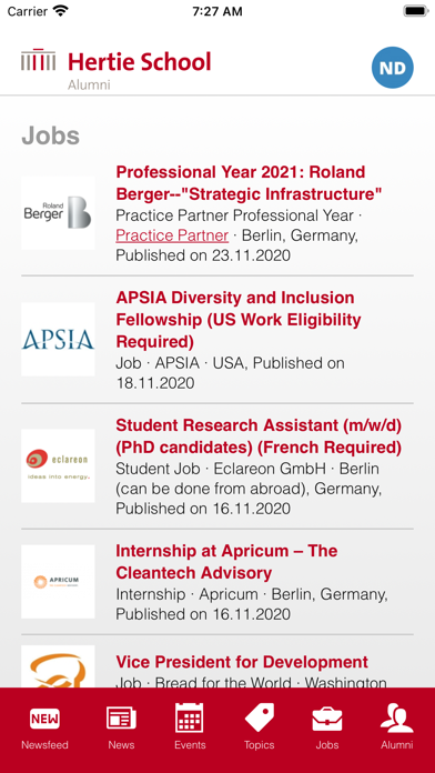 Hertie School Alumni Screenshot