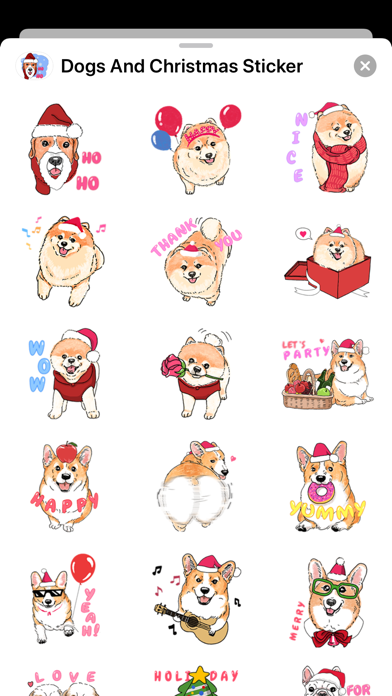 Dogs And Christmas Sticker Screenshot