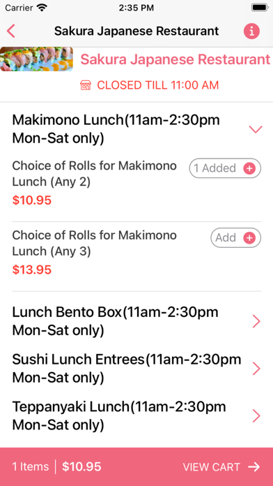 Sakura - Japanese Restaurant Screenshot