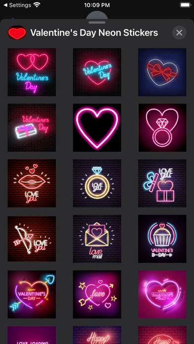 Valentines Day Neon Stickers Screenshot