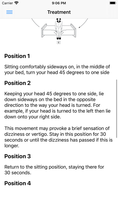 BPPV Treatment Screenshot