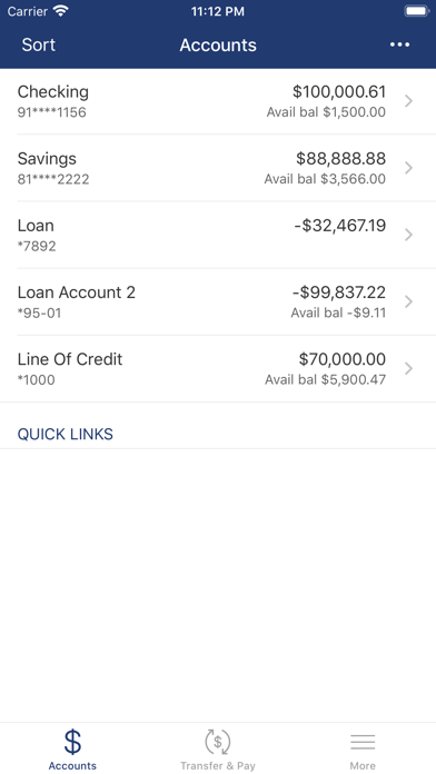 Mutual Savings Bank Screenshot