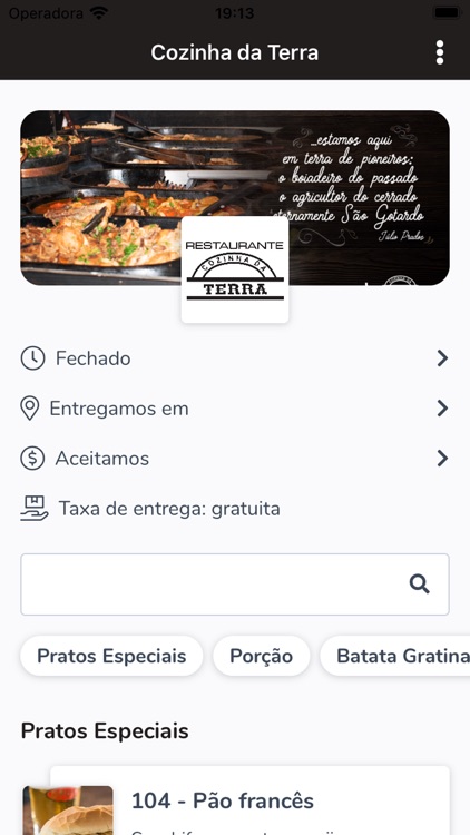 Restaurante Cozinha da Terra by Disa Desenvolvedora de Aplicativos Ltda
