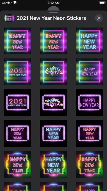 2021 New Year Neon Stickers