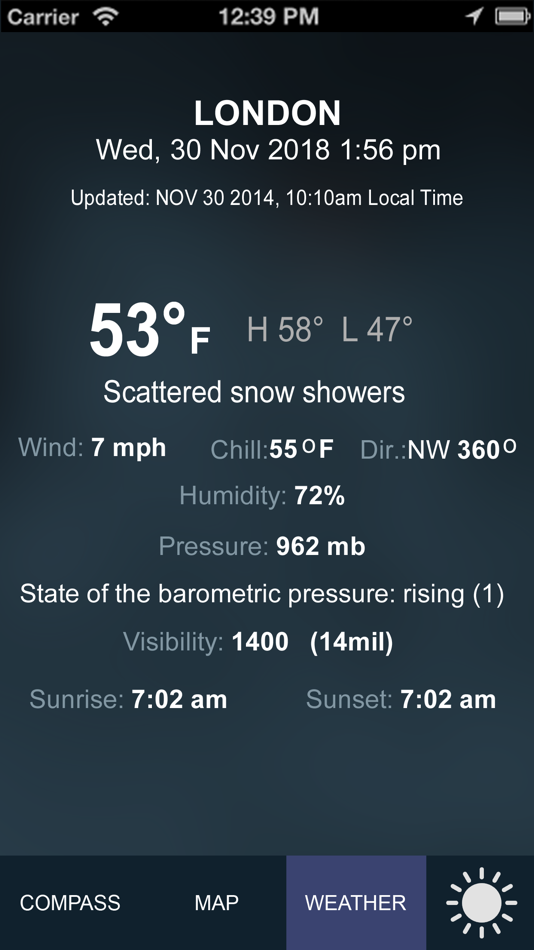 #5. Compass GPS(Map, Weather) (iOS) 来自: Tigran Mkhitaryan