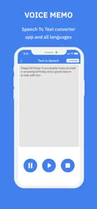 Voice Memo : Text To Speech screenshot #2 for iPhone