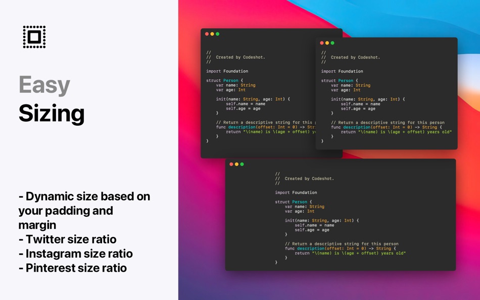 #6. Codeshot (macOS) By: Sarun Wongpatcharapakorn