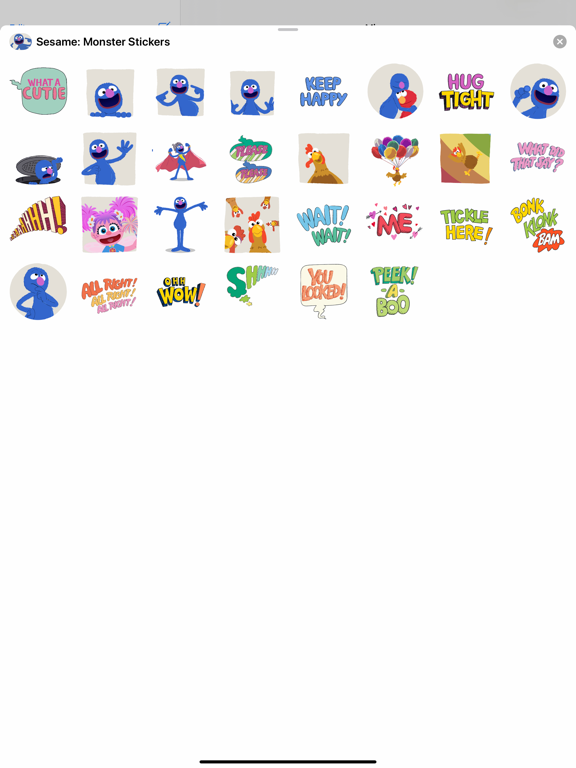 Sesame: Monster Stickers iPad screenshot 2 - Stickers app