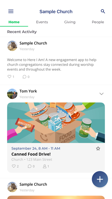 Here I Am – Church Engagement Screenshot