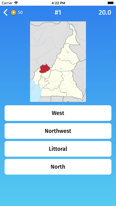 Cameroon: Regions Quiz Game Screenshot