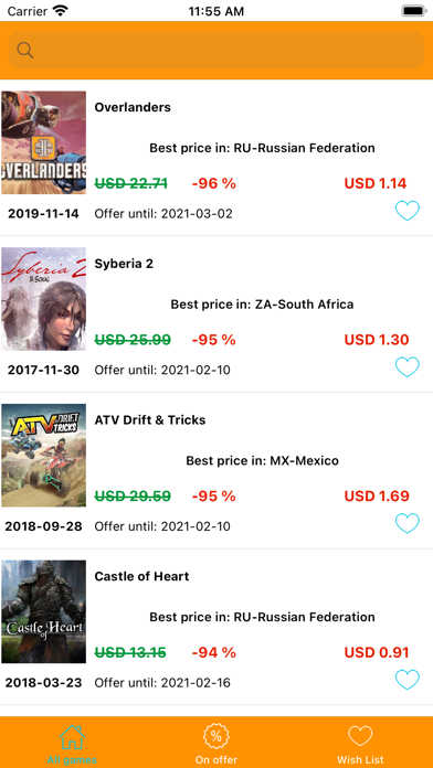 Switch Games & Prices Screenshot