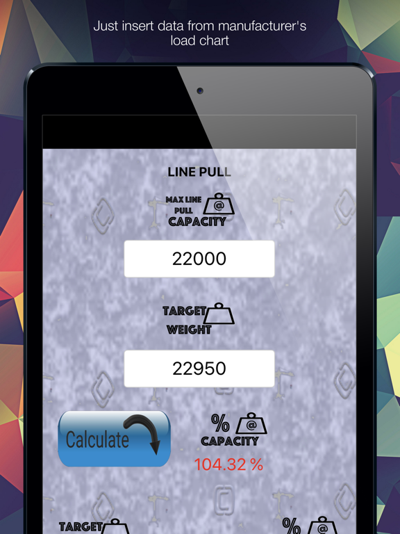 Crane Pick Calculator iPad screenshot 5 - Productivity app
