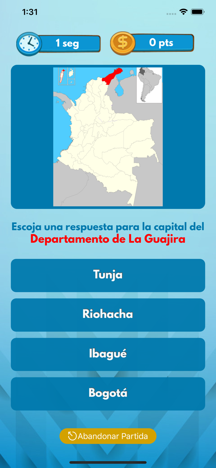 COLOMBIA - Juego Departamentos