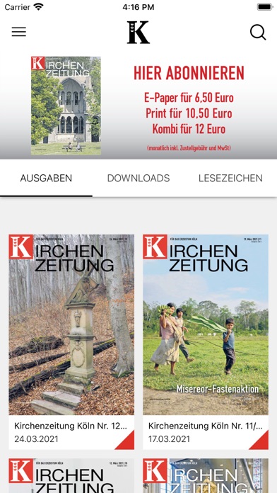 Kirchenzeitung Köln Screenshot