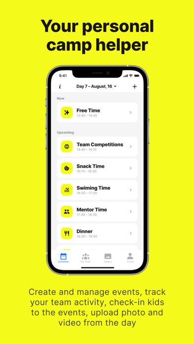 Camp Organizer: Staff Screenshot
