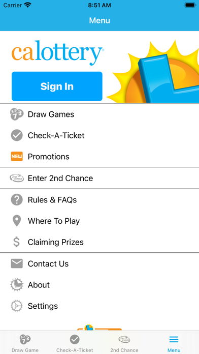 CA Lottery Official App Screenshot