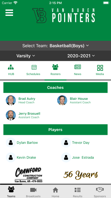 Van Buren Pointers Athletics Screenshot