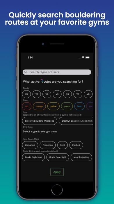 RouteIt Indoor Bouldering Screenshot