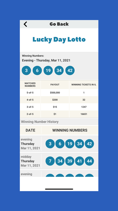 IL Lotto Results Screenshot