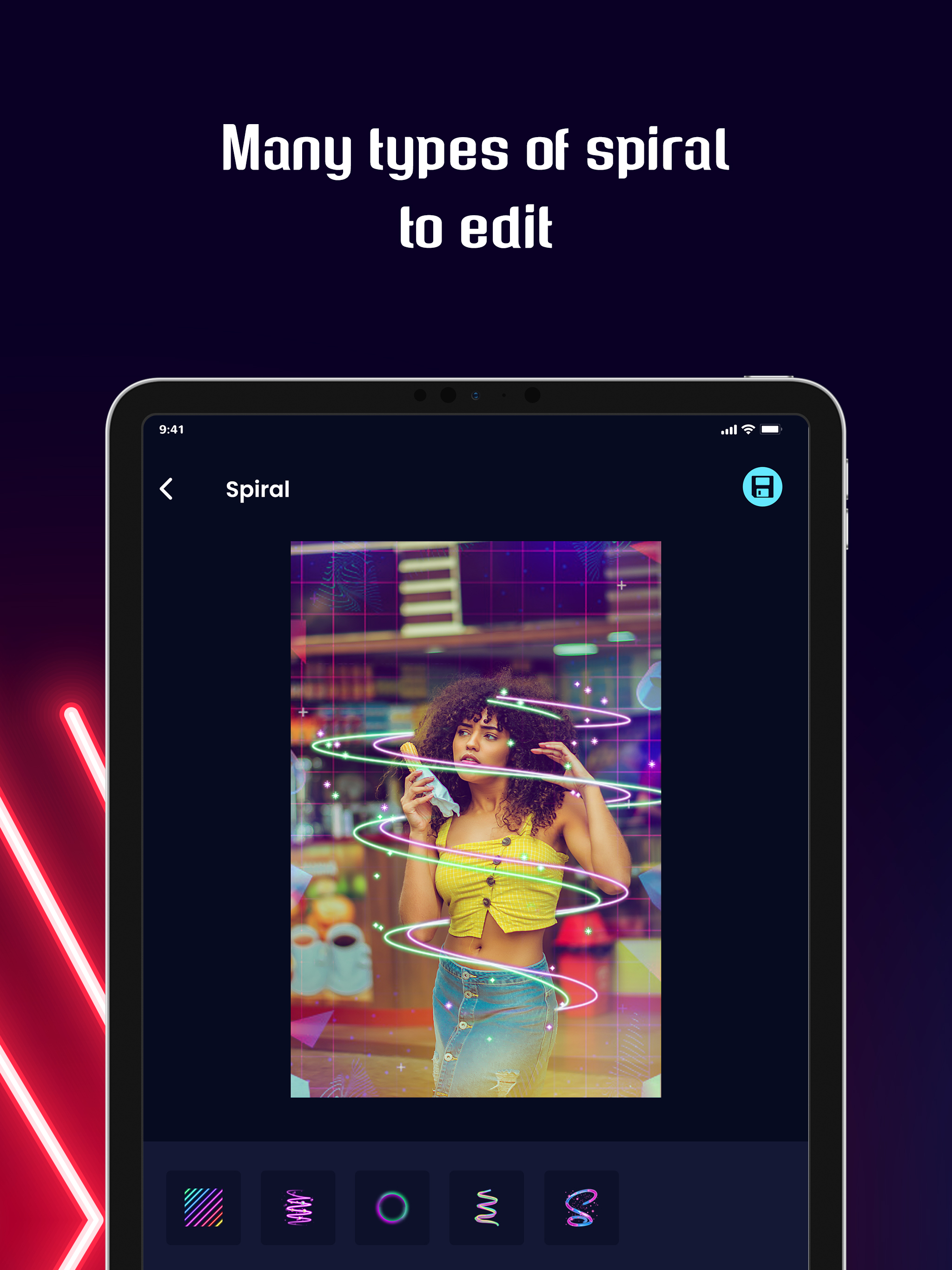 Neon Photo Editor - 3D Spiral screenshot 8