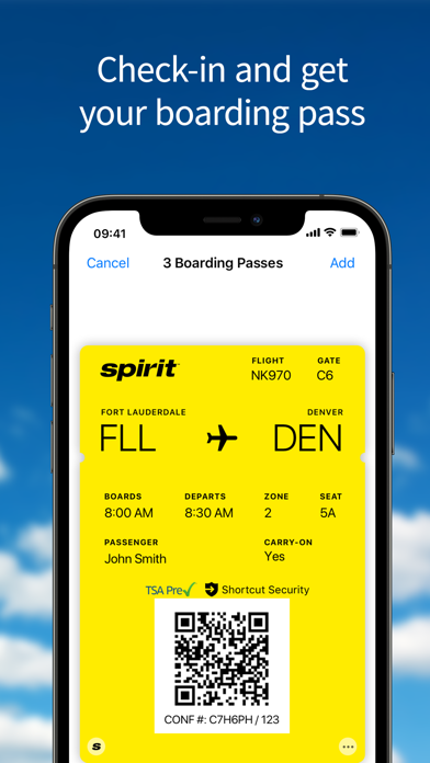 Spirit Airlines Screenshot