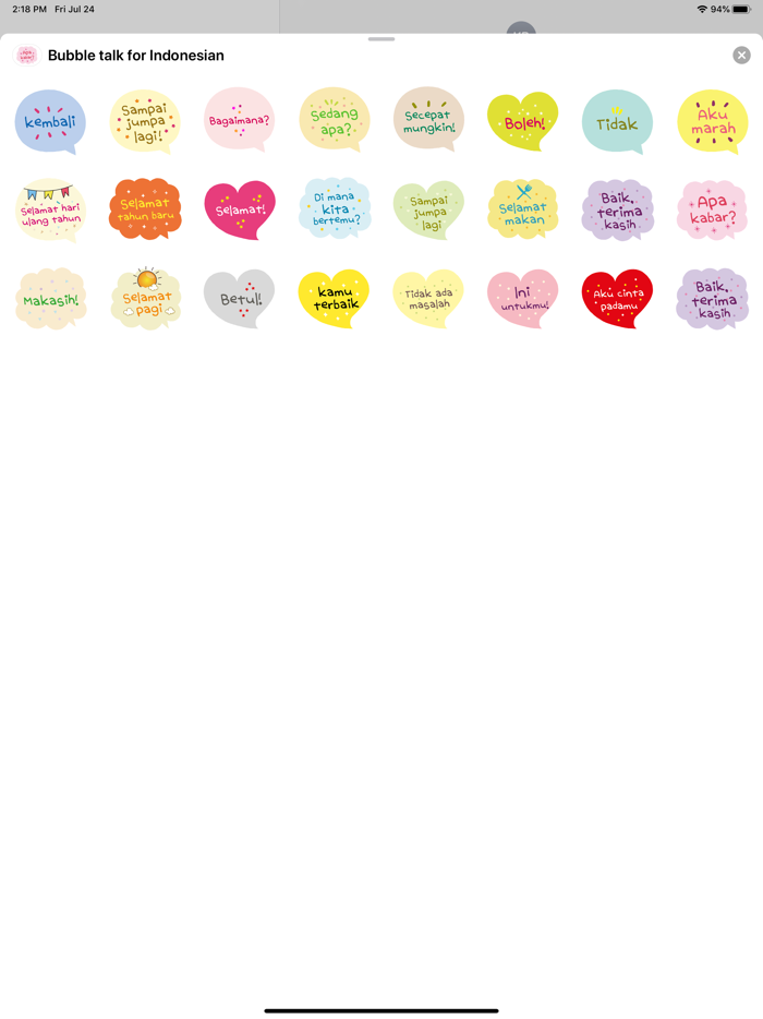 Bubble talk for Indonesian