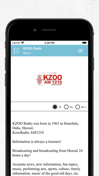 KZOO Radio Screenshot