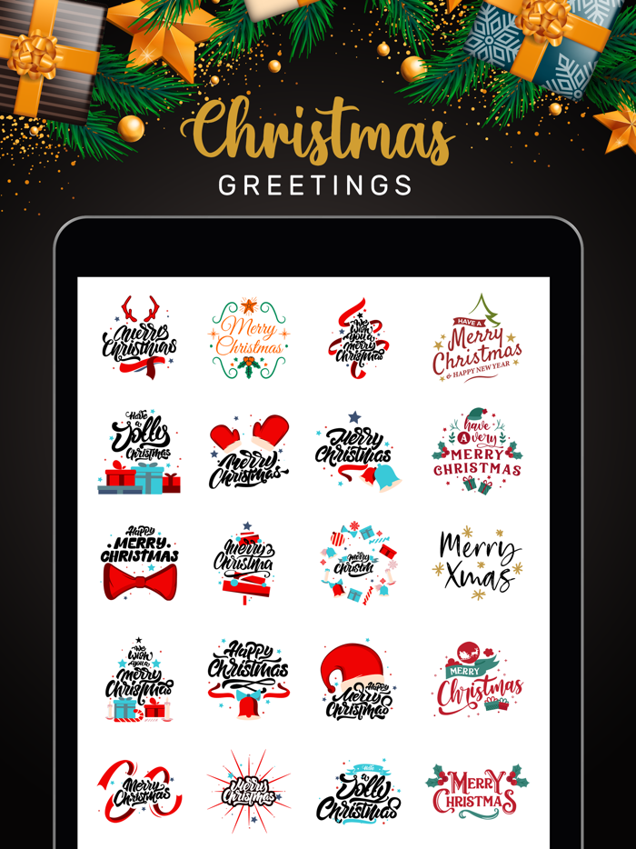 Christmas Lettering Stickers