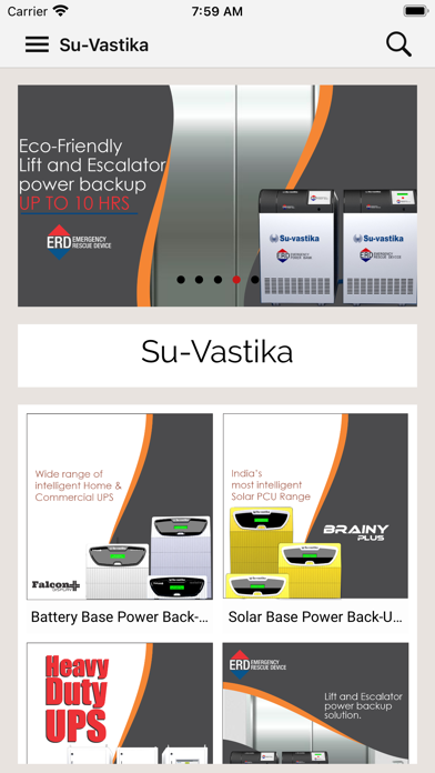Screenshot 1 of Su-Vastika Product Catalog App
