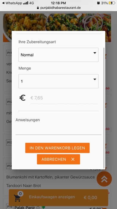 Punjabi Dhaba Böblingen Screenshot