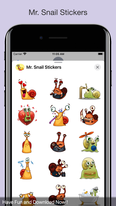 Mr. Snail Stickers Screenshot