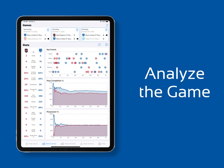 Game Stats - Soccer