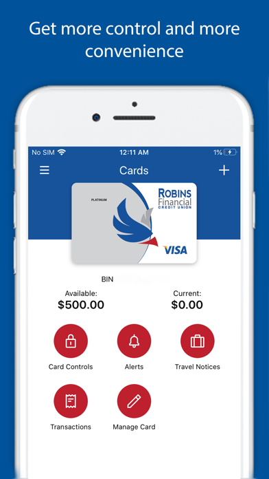 Robins Financial Cards App Screenshot