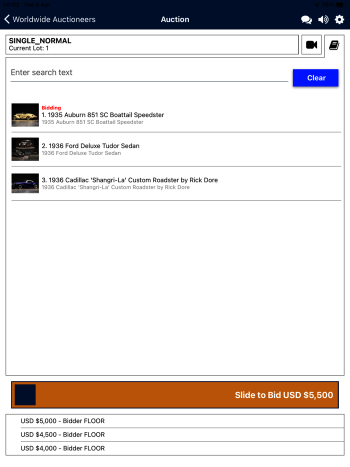 Worldwide Auctioneers Live