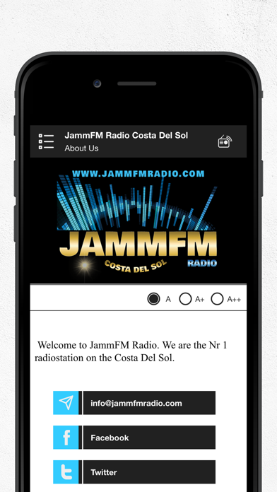 JammFM Radio Costa Del Sol Screenshot