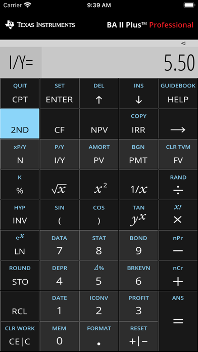 BA II Plus™ Financial Calc Screenshot