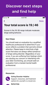 binge eating disorder test iphone screenshot 3