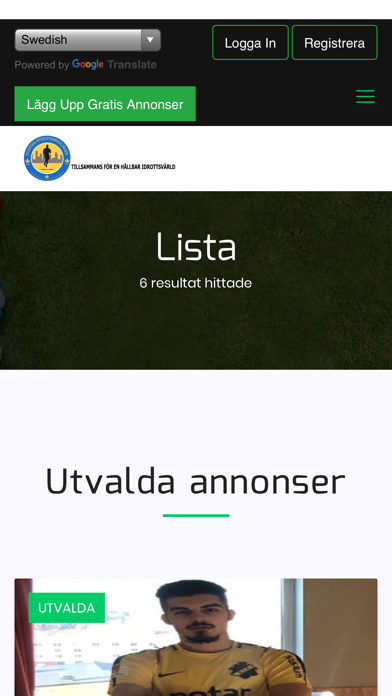 Svenska Sportförmedlingen Screenshot
