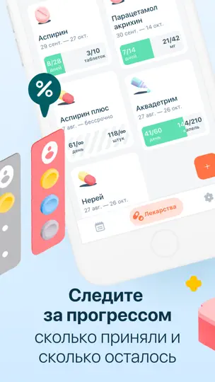 Скриншот Pillbox - прием лекарств на iPhone 5