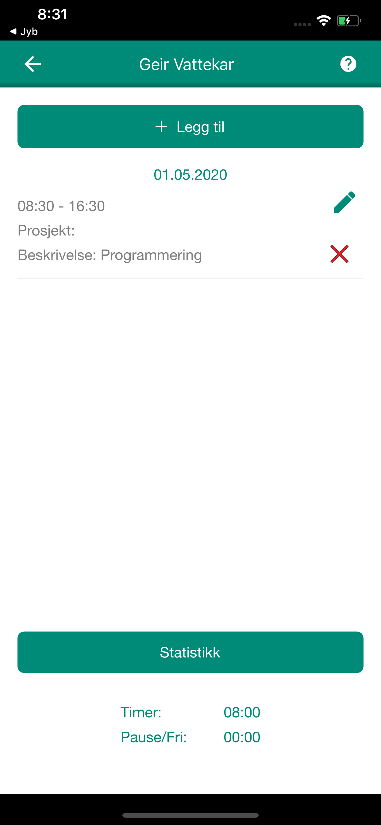 Timeregistrering