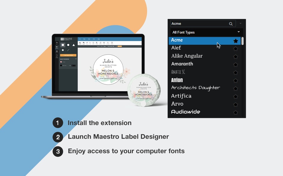 #1. Maestro Label Designer - Fonts (macOS) 由: Online Labels