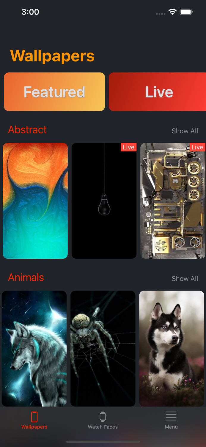 Live Watch Faces 3D Wallpapers
