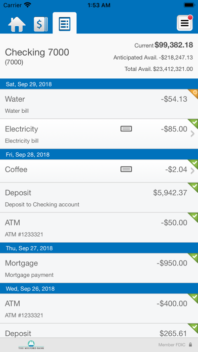 The Milford Bank Business Screenshot