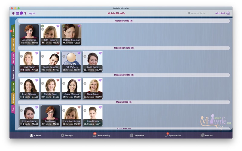 Screenshot #1 pour Mobile Midwife EHR